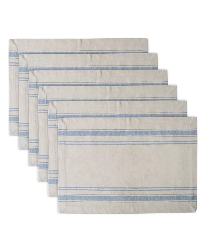 Design Imports Chambray French Stripe Placemat Set of 6