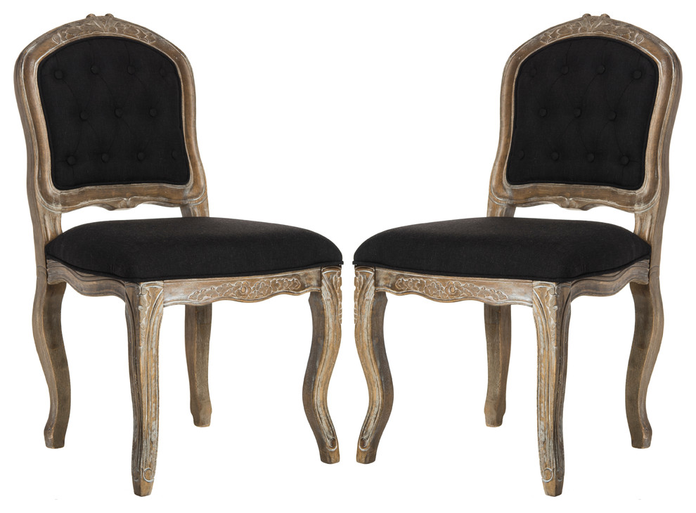 Eloise 20  x27 x27French Leg Dining Chair  Set of 2  Beige   Traditional   Dining Chairs   by Buildcom  Houzz