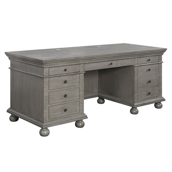 ACME Gustave Executive Desk  Gray Oak Finish OF002...