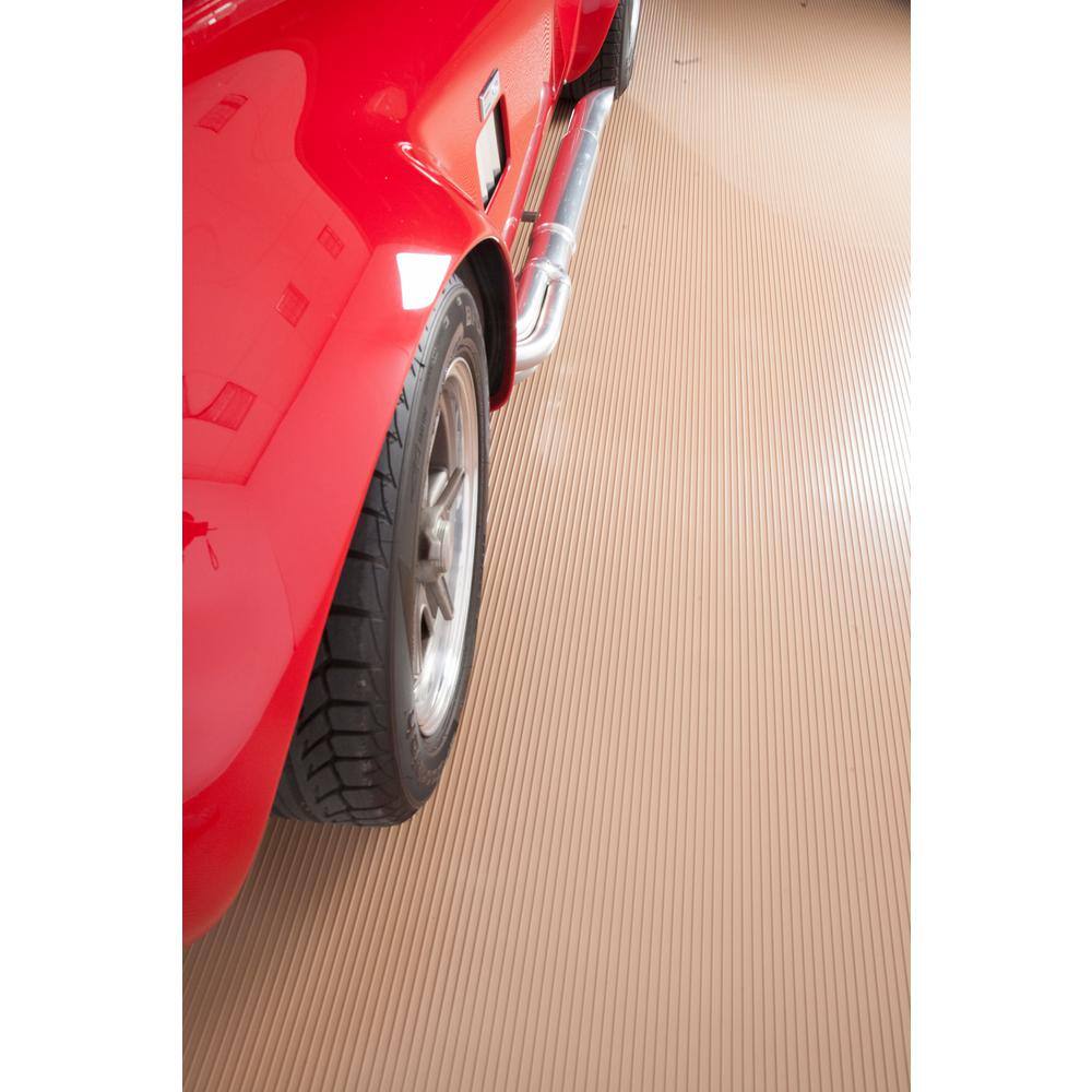 G-Floor Rib 8.5 ft. x 22 ft. Sandstone Vinyl Garage Flooring Cover and Protector GF55RB8622SN