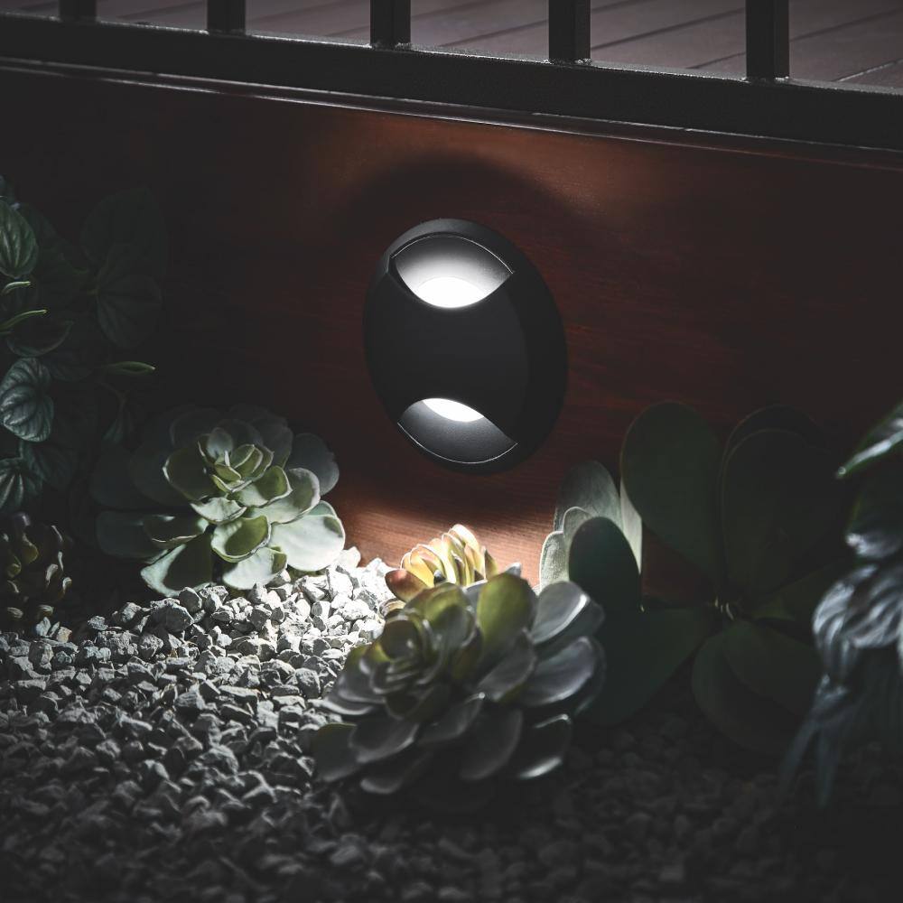 Hampton Bay Low Voltage Landscape Black Round In Ground WellDeck Light with 1.8-Watt 150 lumen Integrated LED LDS-WR2BL3000K