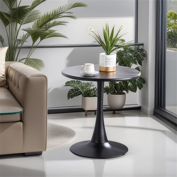 Modern 23.6'' Diameter Solid Metal Base Round End Table