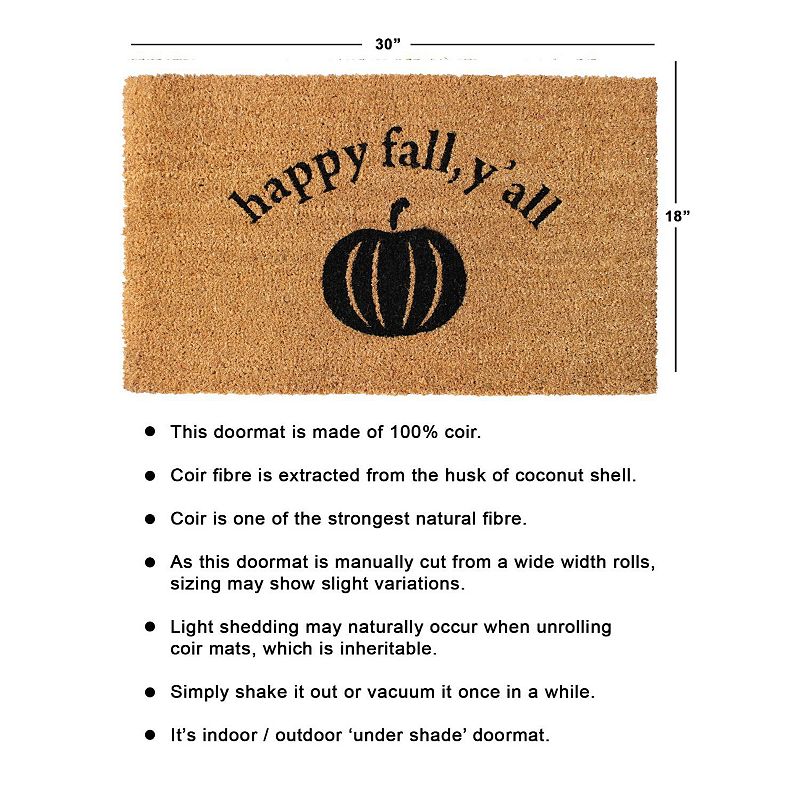 RugSmith Happy Fall Y'all Doormat - 18'' x 30''