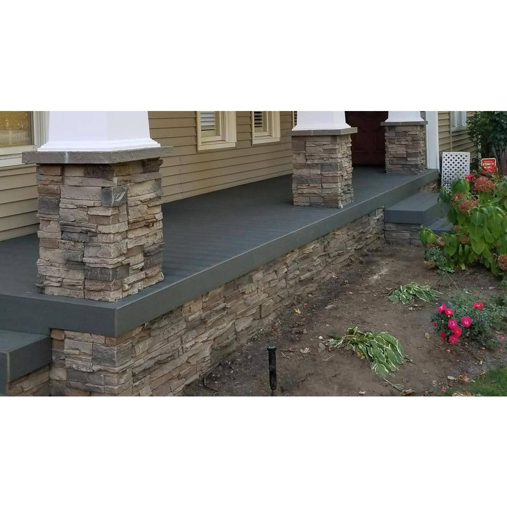 GenStone 23 in. x 23 in. Iron Ore Faux Stone Peaked Column Cap Siding PPCIO-LG23