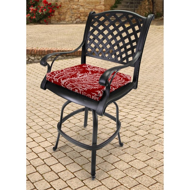 Outdoor Set Of 2 French Edge Seat Cushions In Seacoral Red Jordan Manufacturing