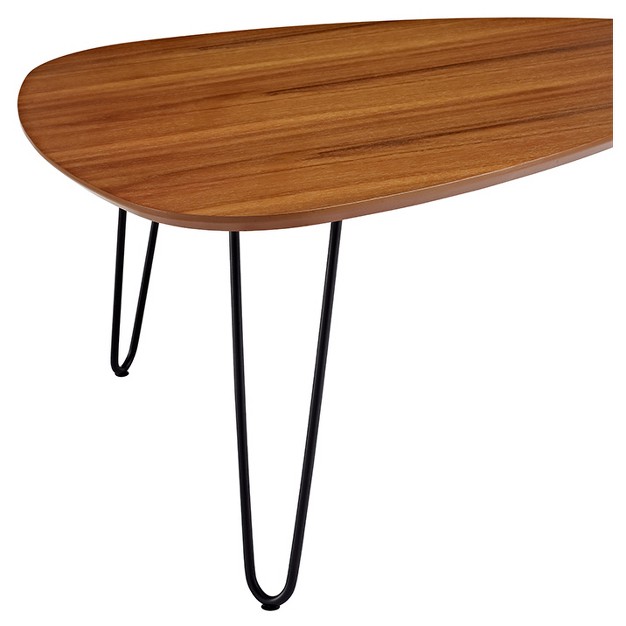 Gibby Hairpin Leg Wood Coffee Table Walnut Saracina Home