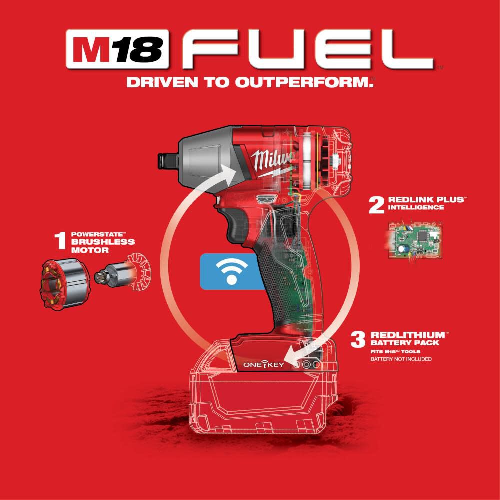 MW M18 FUEL 3/8 in. Compact Impact Wrench with Friction Ring with ONE-KEY 2758-20 from MW