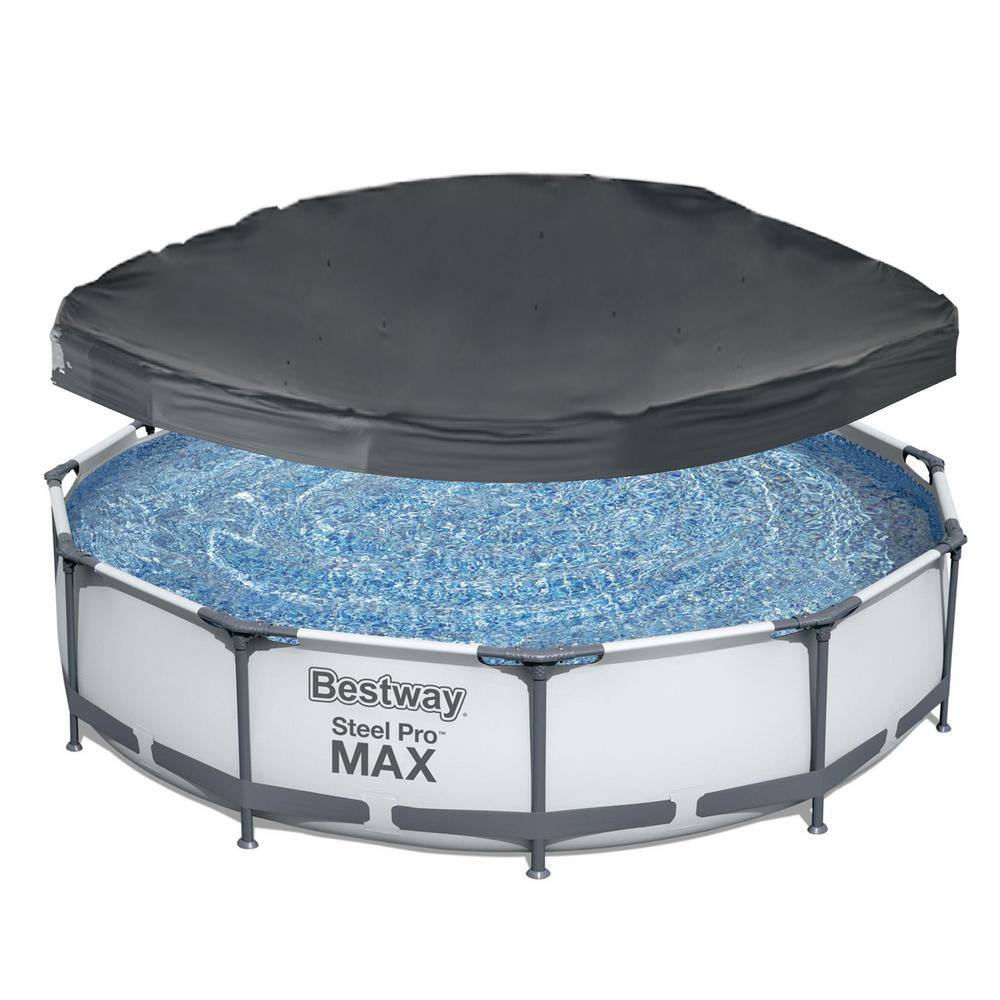 Bestway Steel Pro Max 12 ft. x 12 ft. Round 30 in. Deep Above Ground Frame Pool Package 56417E-BW + 58037E-BW