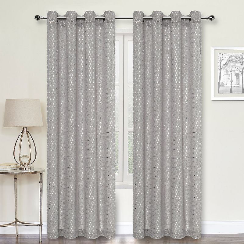 Raindrop Metallic 1-panel Window Curtain