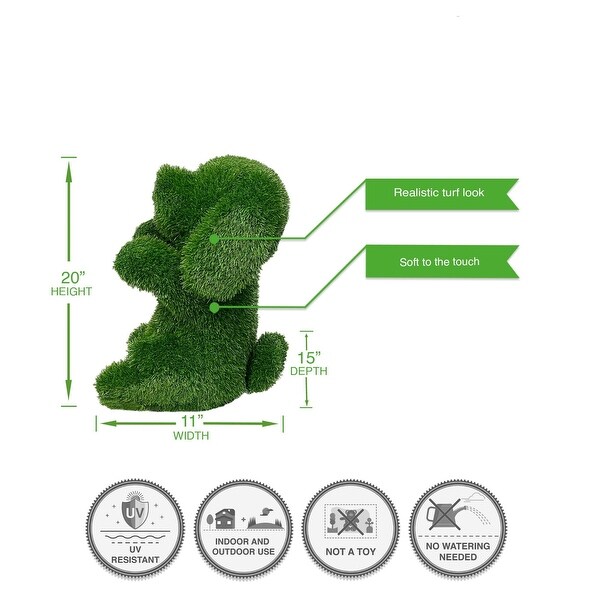 Sitting Dog Outdoor Garden Artificial Turf Topiary