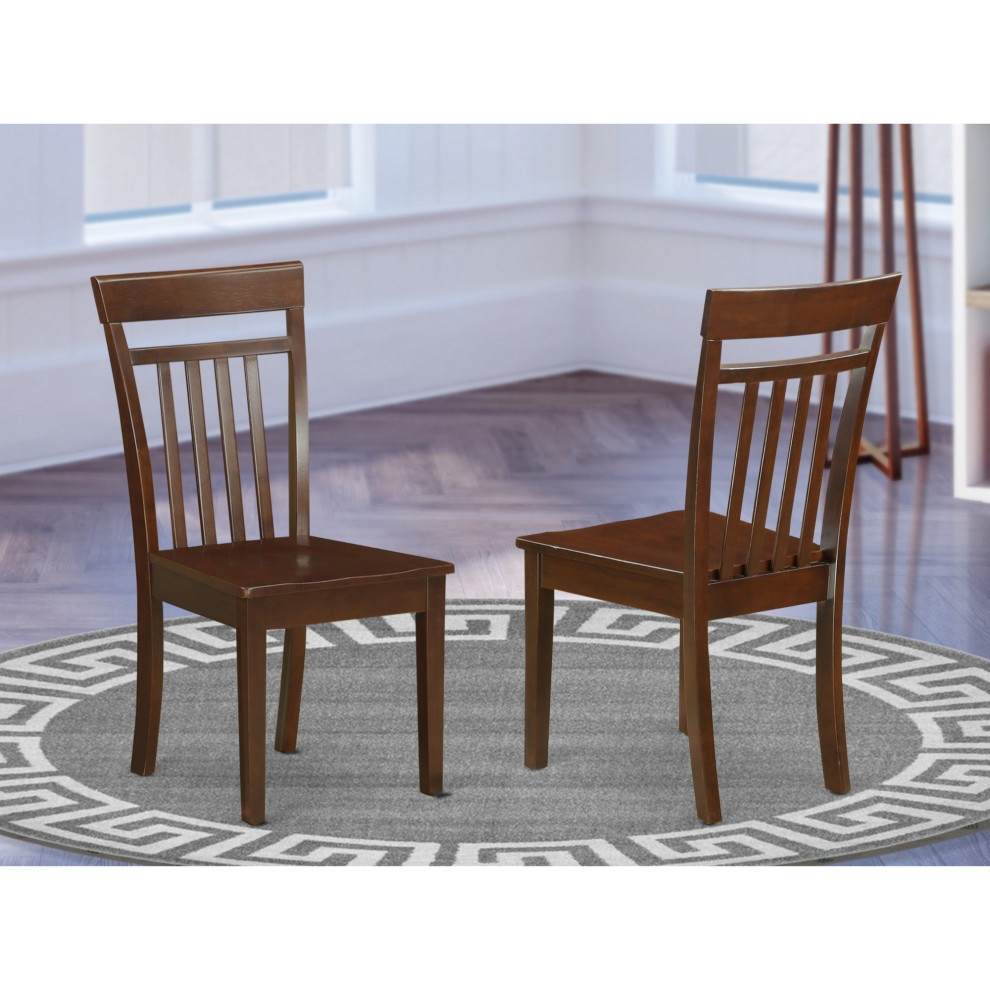 Set of 2 Chairs Capri Slat Back Chair For Dining Room With Wood Seat   Transitional   Dining Chairs   by Kolibri Decor  Houzz