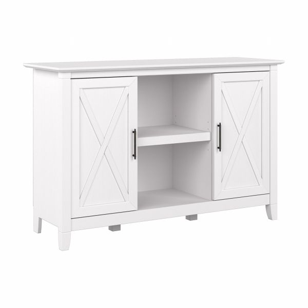 Bush Furniture Key West Accent Cabinet with Doors in Pure White Oak