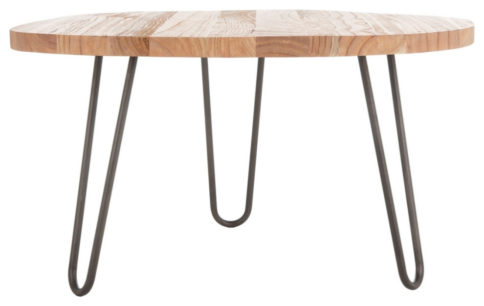 Lael Free Edge Coffee Table Weathered Oak/ Dark Steel   Industrial   Coffee Tables   by AED Luxury Home Decor  Houzz