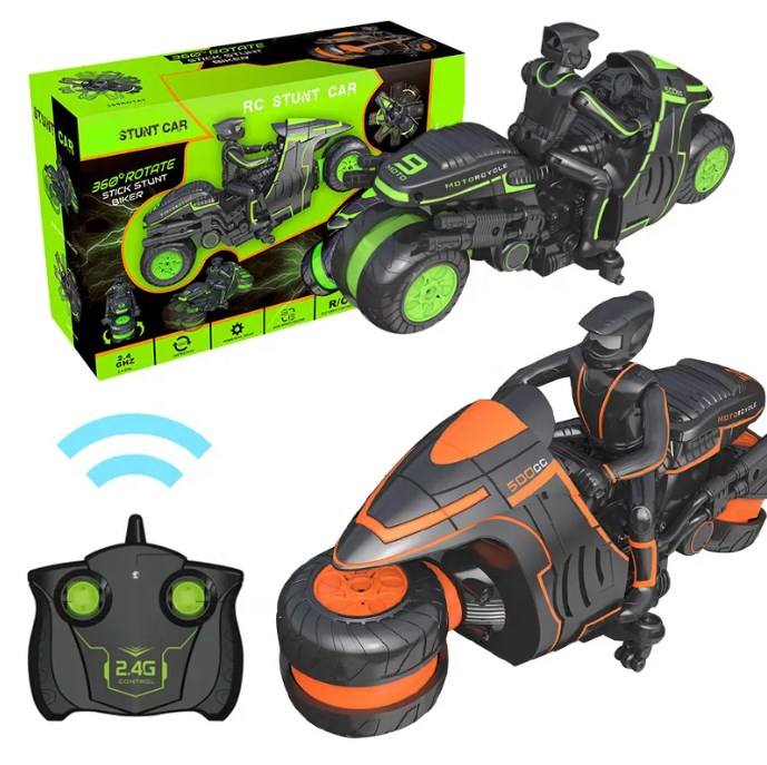 2.4Ghz Skidding Rc Stunt Motorcycles 360 Degree Rotation Radio Remote Control High Speed Drift Motorbikes Vehicle Toy For Kid