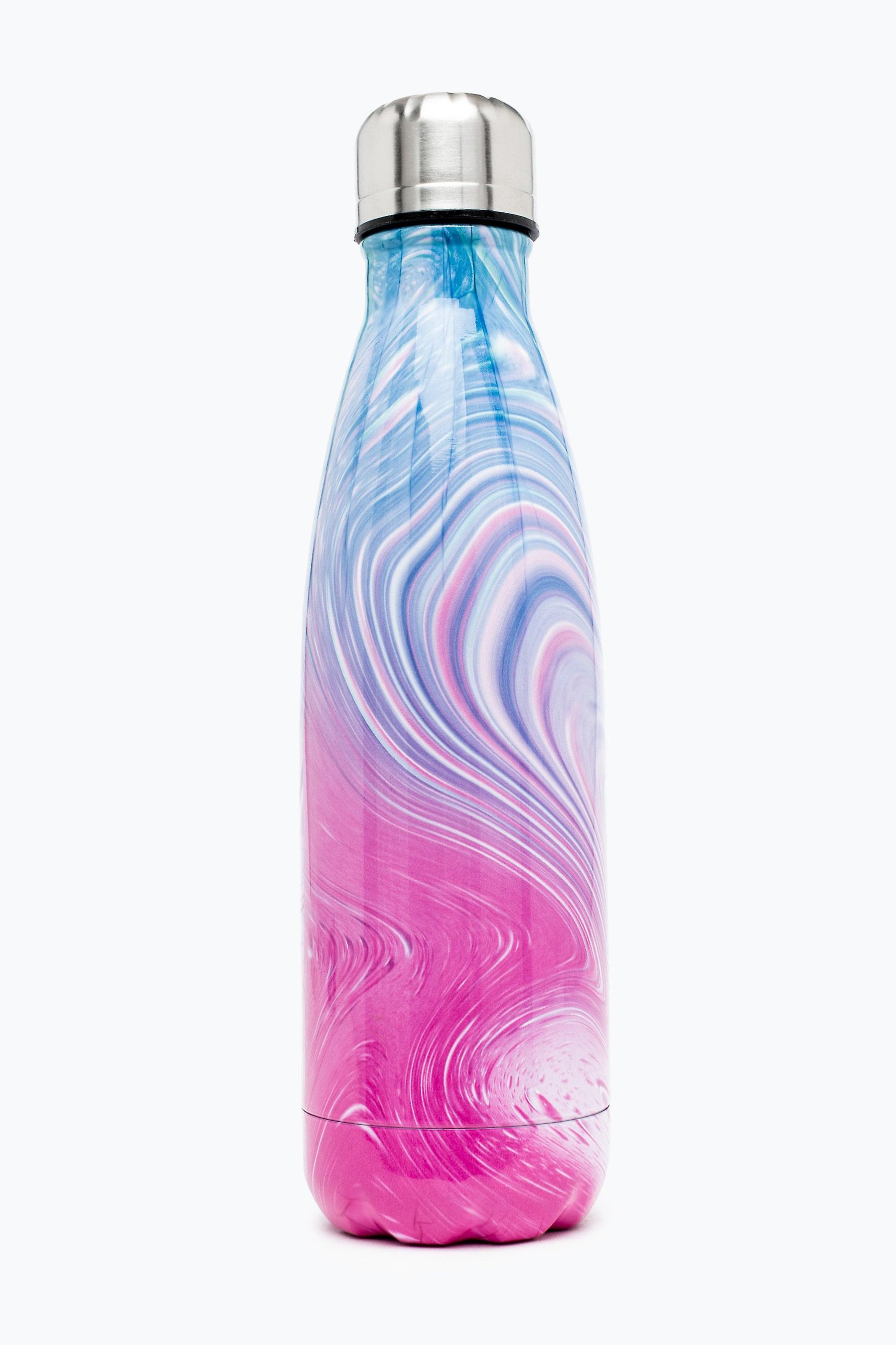 Hype unisex teal purple marble crest bottle