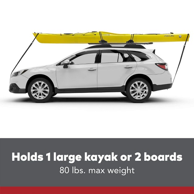 Yakima Showdown Load Assist 1 Kayak Or 2 Sup Board Capacity Roof Car Mount Rack For Vehicles With Heavy Duty Straps And Bow And Stern Tie Downs Black