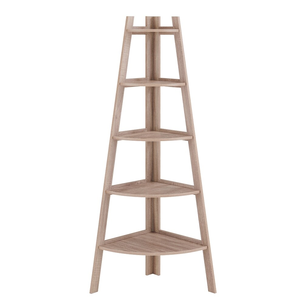 Danya B. 5 Tier Corner Ladder Display Bookshelf