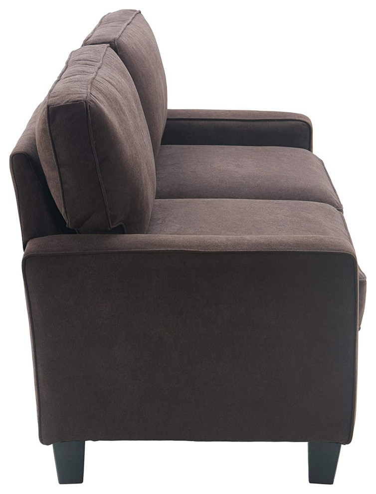 Modern Loveseat  Tapered Legs and Cushioned Seat With Track Arms   Transitional   Loveseats   by Decor Love  Houzz