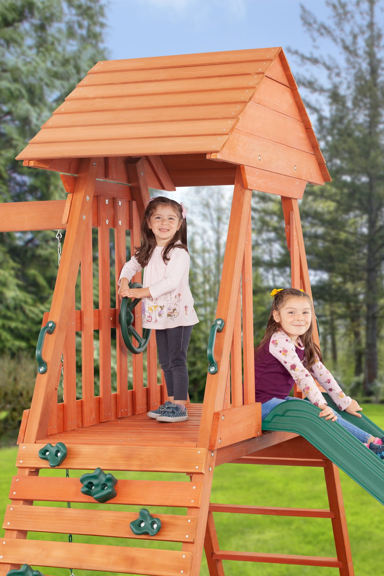 Cedar Chalet Wooden Swingset