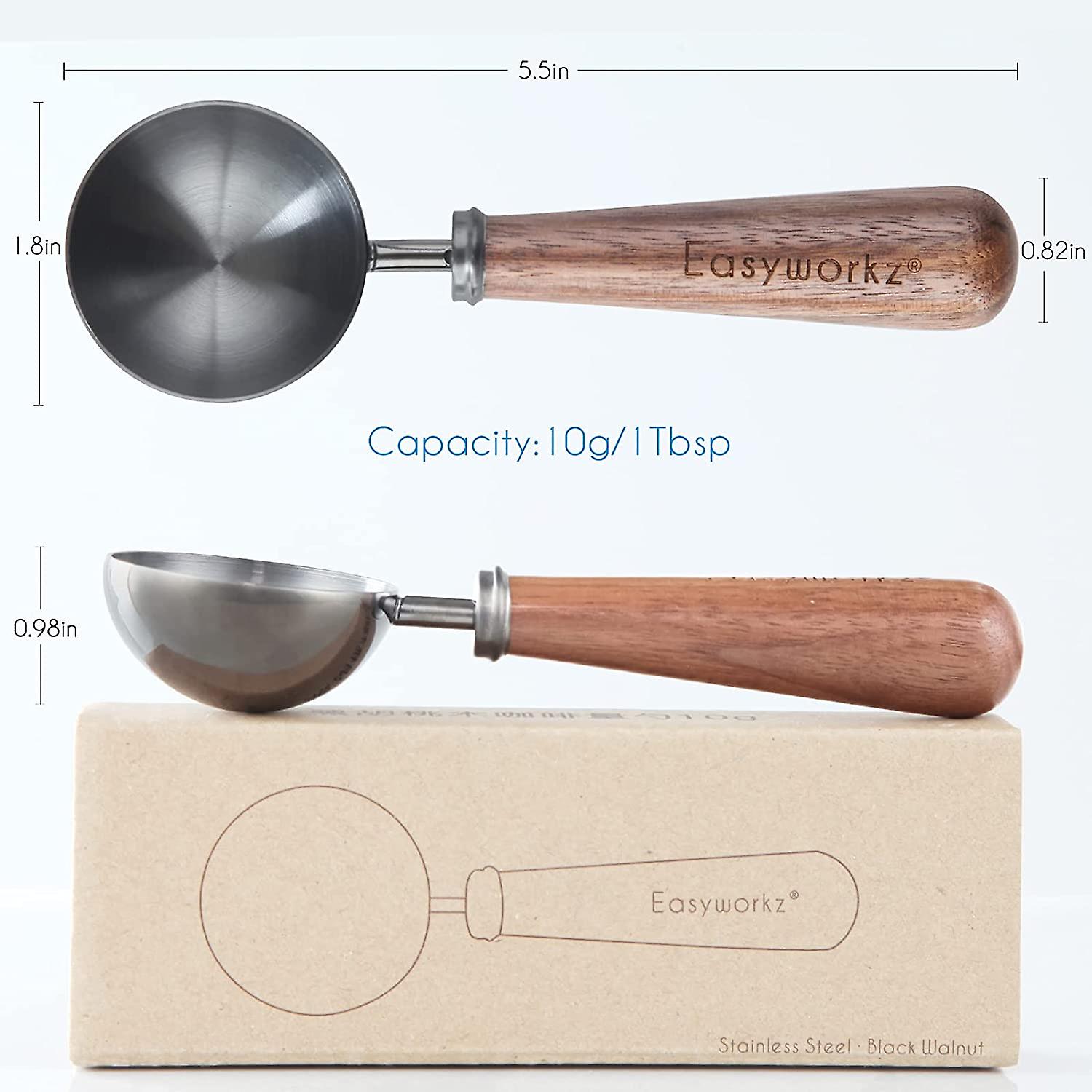 Retro Stainless Steel Coffee Spoon With Black Walnut Handle，10g Measuring Spoon，coffee Accessories，for Coffee Beans Or Tea (gunmetal)