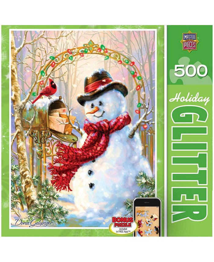 MasterPieces Puzzles Holiday Glitter Puzzle - Letters to Frosty - 500 Piece