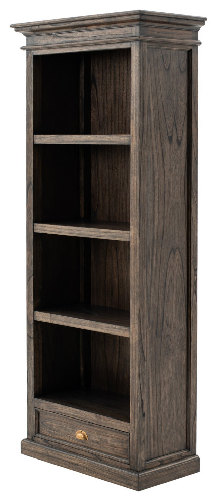 Black Wash Bookcase With One Drawer   Traditional   Bookcases   by UStradeENT LLC  Houzz