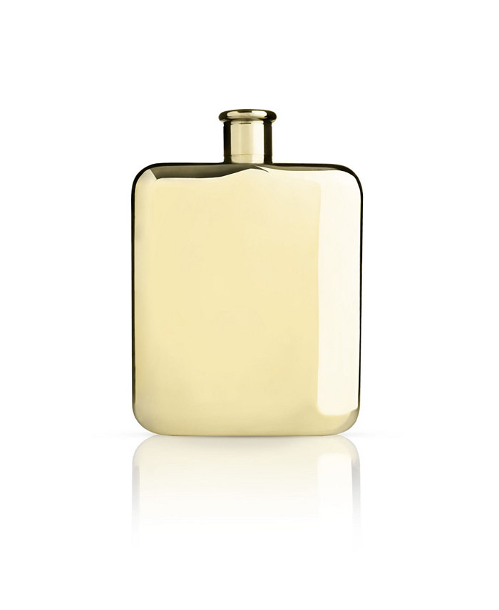 Viski Belmont 14k Gold-Plated Drinking Flask 6 Oz