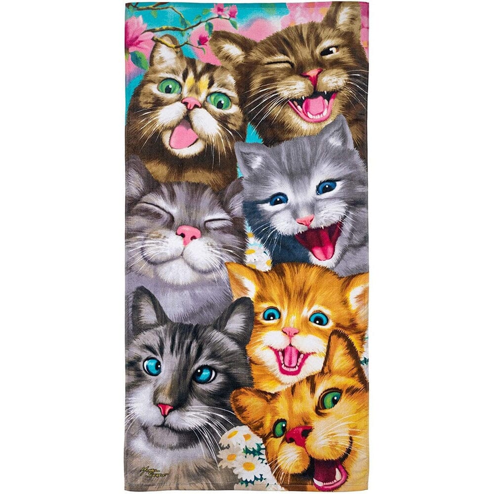 Cats Selfie Super Soft Plush Cotton Beach Bath Pool Towel