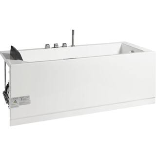 EAGO 60 in. Acrylic Flatbottom Whirlpool Bathtub in White AM154ETL-R5