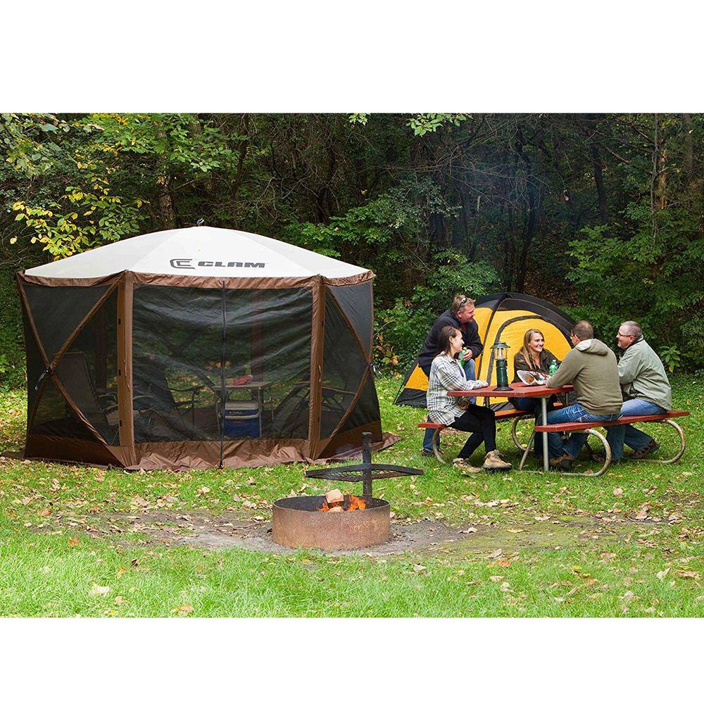 Clam Quick-Set Escape Portable Outdoor Gazebo Canopy Screen Plus 3 Wind Panels CLAM-9879 + CLAM-9898