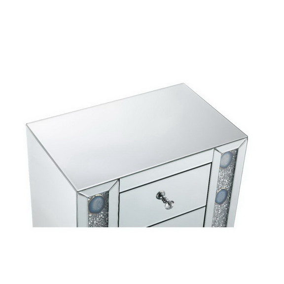 Acme 97028 Sonia Accent Table Mirrored   Faux Agat...