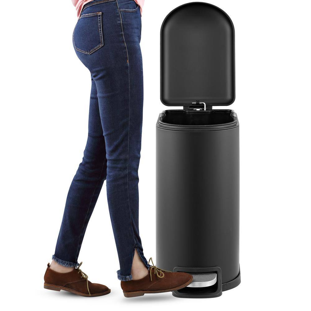 happimess Roland 10.6 Gal. Black Step-Open Trash Can HPM1010B