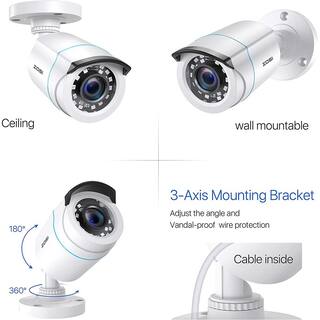 ZOSI Wired 1080p Outdoor Bullet Security Camera Only Compatible with TVI Analog DVR (4-Cameras) 4AK-1062C-W-US