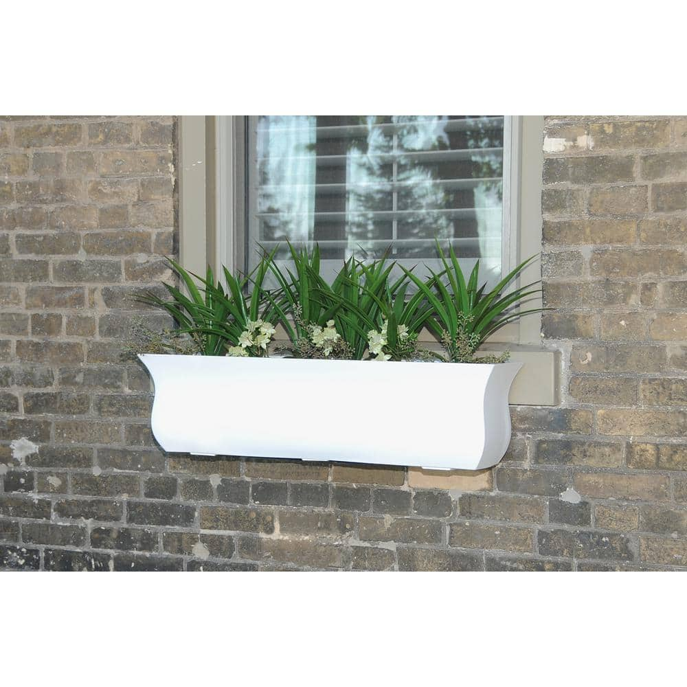 Mayne Valencia 36 in. x 10 in. White Polyethylene Window Box 5871-W