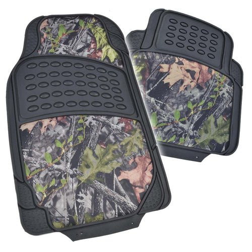 BDK Camouflage 4-Piece All Weather Waterproof Rubber Car Floor Mats， Fit Most Car Truck SUV， Trimmable， Heavy-Duty