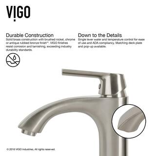 VIGO Glass Round Vessel Bathroom Sink in Titanium Gray with Linus Faucet and Pop-Up Drain in Brushed Nickel VGT559