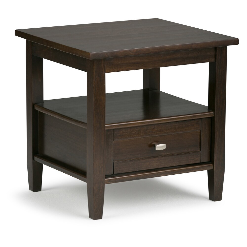 WYNDENHALL Norfolk SOLID WOOD 20 inch Wide Rectangle Transitional End Side Table   20 inch Wide