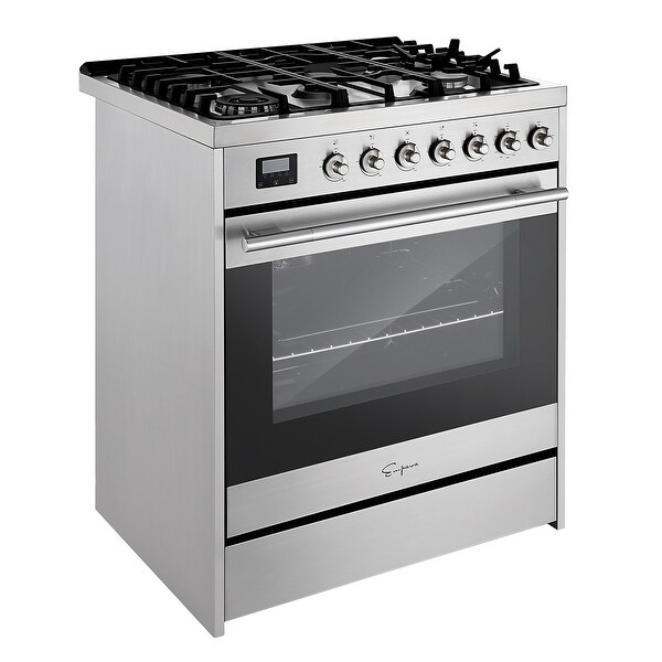 30-inch 5.0-cu. ft Slide-in Stainless Steel Single Oven Gas Range with 5 Sealed Burner Cooktop