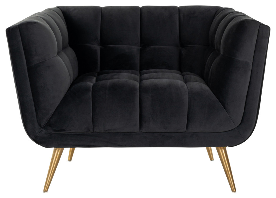 Anthracite Velvet Box Armchair  OROA Huxley   Midcentury   Armchairs And Accent Chairs   by Oroa   Distinctive Furniture  Houzz