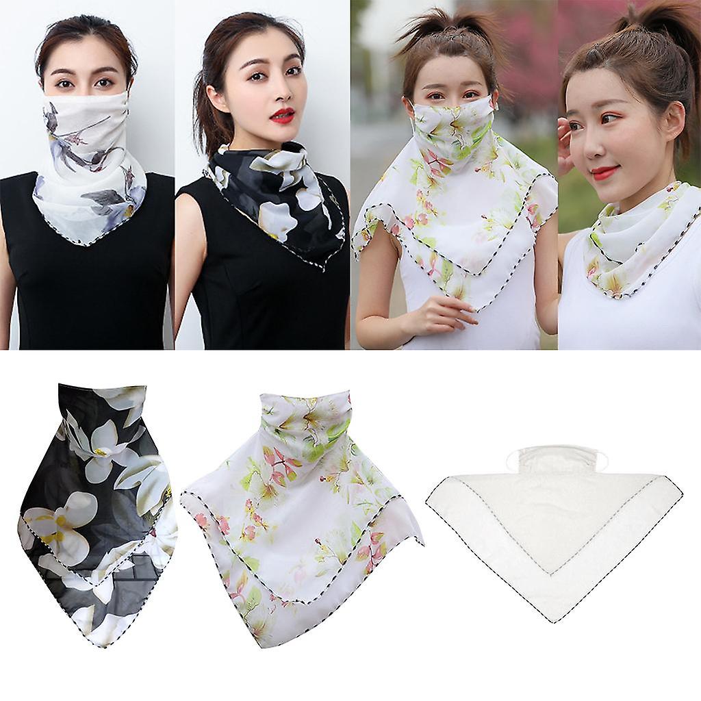 3pcs Womens Face Mask Scarf Travel Dust-proof  Breathable Silky Shade