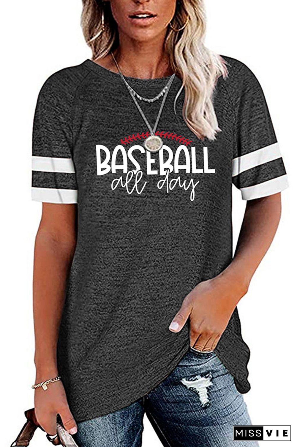 SHS Baseball All Day Graphic Tees for Women Wholesale