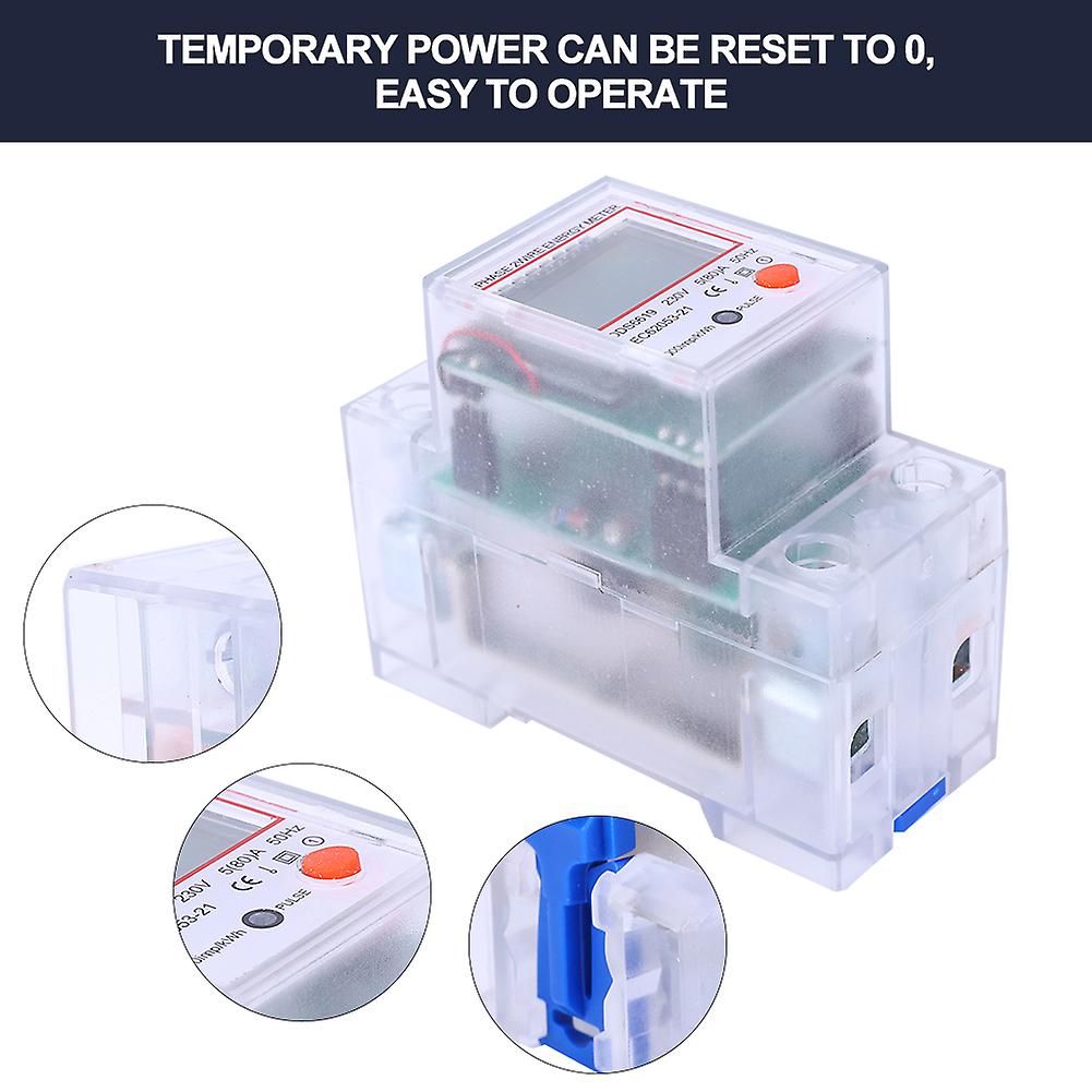 Digital Display Energy Meter Backlight 1 Phase Guide Multifunction For Voltage 5-80a 230v