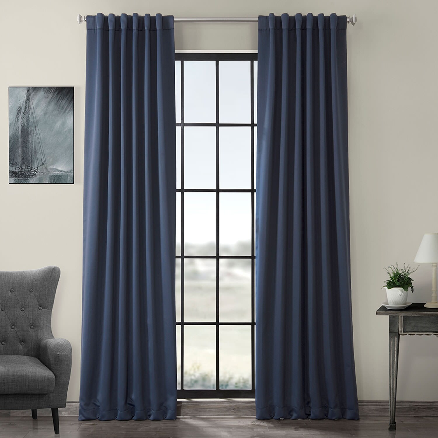 Exclusive Fabrics Room Darkening 84 inch Curtain Panel Pair (2 Panels)