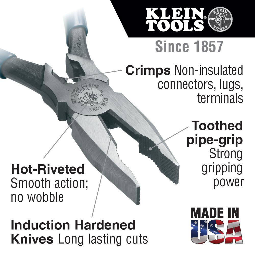 Klein Tools 8 in. Journeyman Universal Side Cutting Crimping Pliers J12098