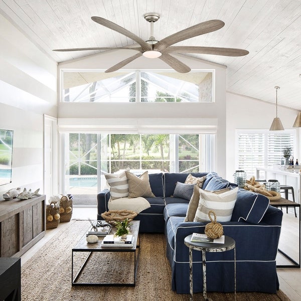 72-inch Driftwood 6-Blade DC Motor Ceiling Fan with Light and Remote Shopping - The Best Deals on Ceiling Fans | 39155376