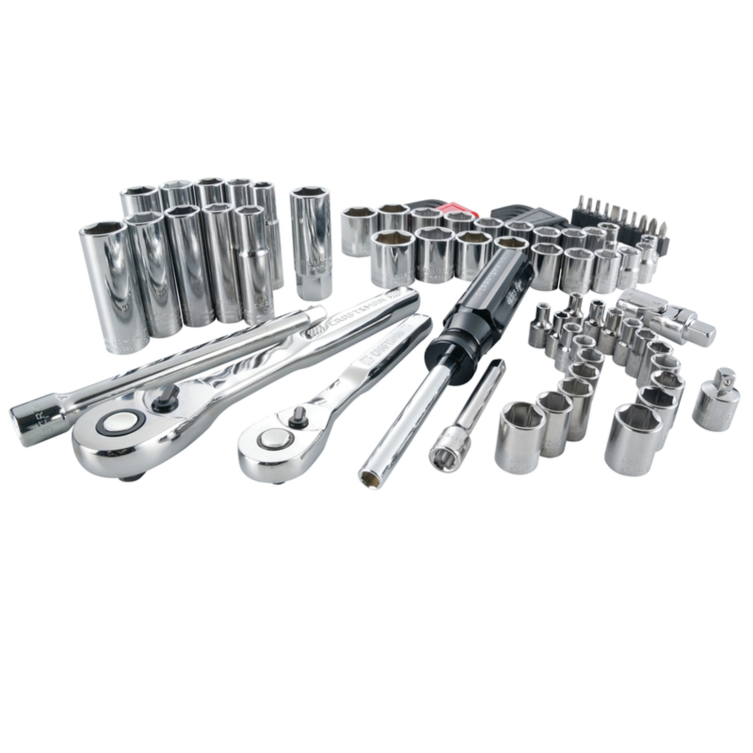 Craftsman 1/4 and 3/8 in. drive Metric and SAE 6 Point Driver Mechanic\u0027s Tool Set 83 pc