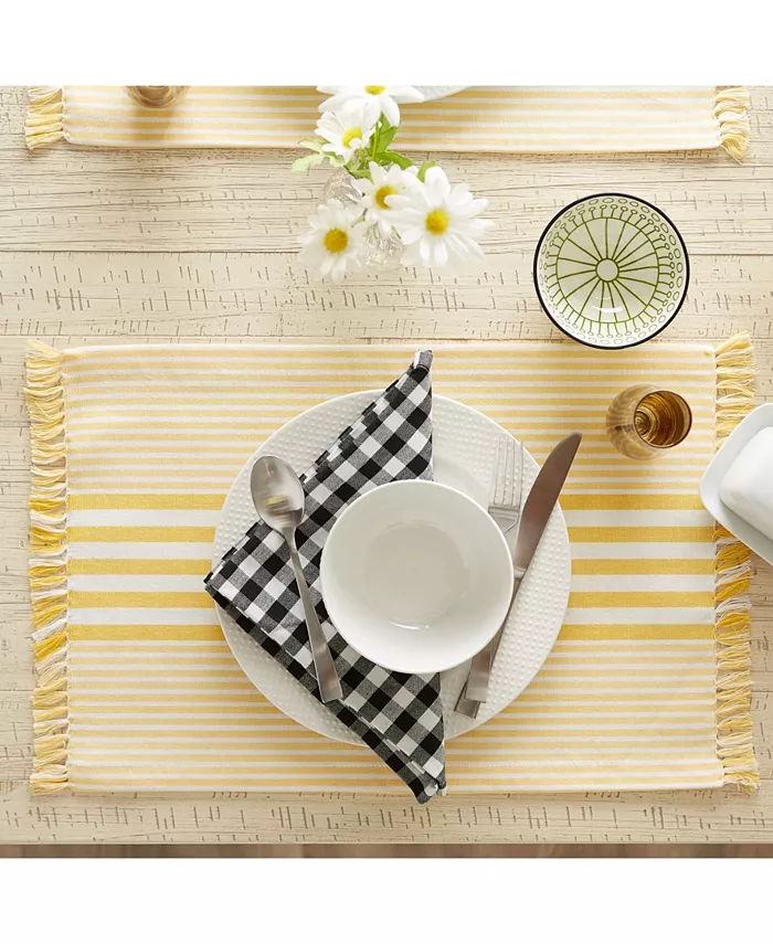 Design Imports Design Import Stripes with Fringe Placemat Set of 6