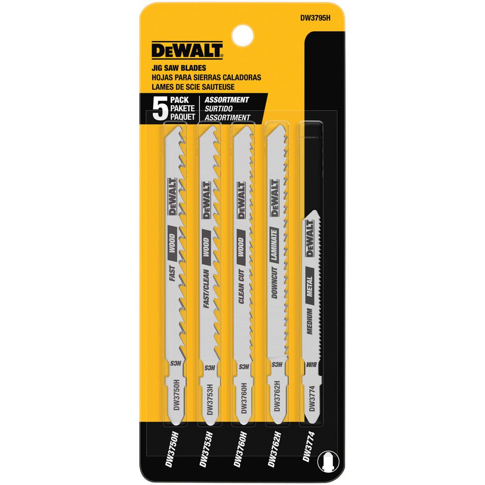 DW Assorted Jigsaw Blade 5PK DW3795H from DW