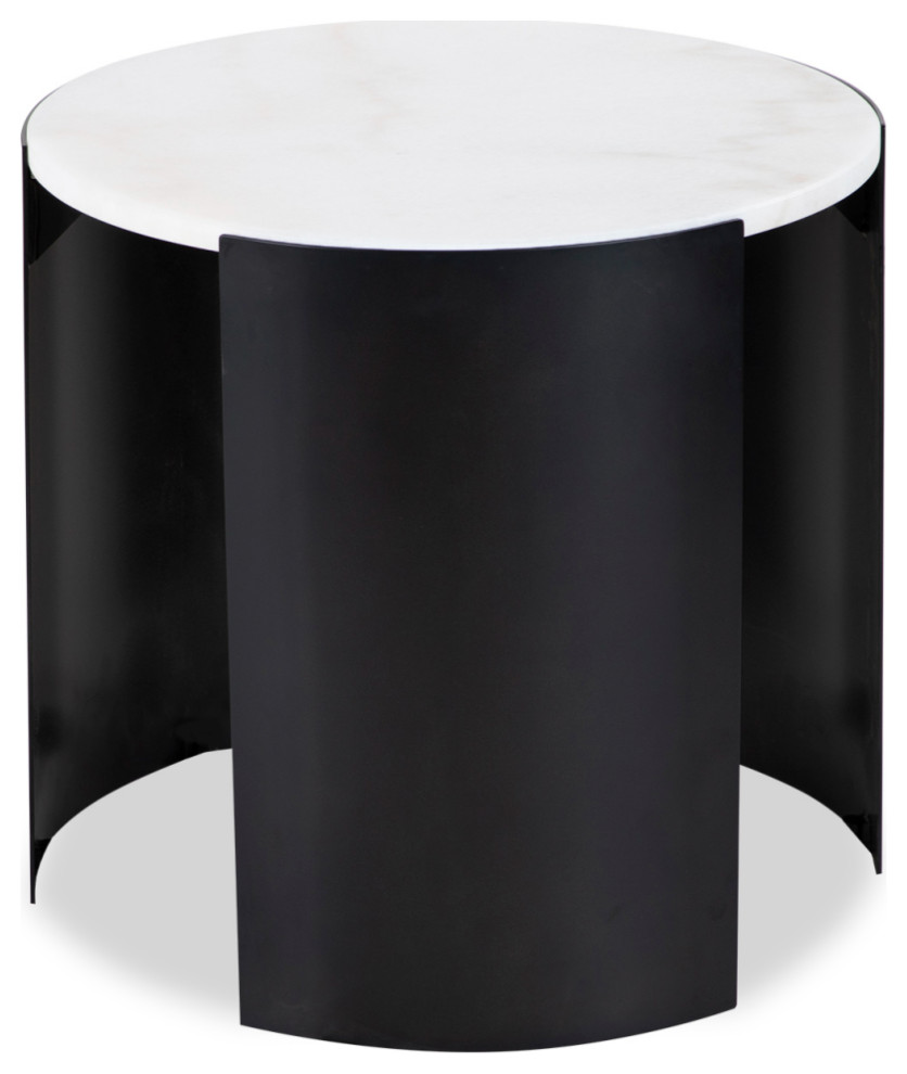 White Marble Top Side Table  Liang  ampEimil Samba   Industrial   Side Tables And End Tables   by Oroa   Distinctive Furniture  Houzz