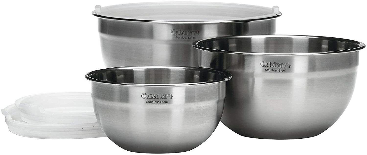 Cuisinart Stainless Steel Mixing Bowl Set with Lids